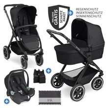 3in1 Kinderwagen-Set Samba - inkl. Babywanne, Autositz Tulip, Sportsitz und XXL Zubehörpaket - Ink