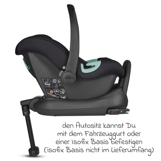 ABC Design 3in1 Samba baby carriage set - incl. carrycot, Tulip car seat, sports seat and XXL accessory pack - Ink