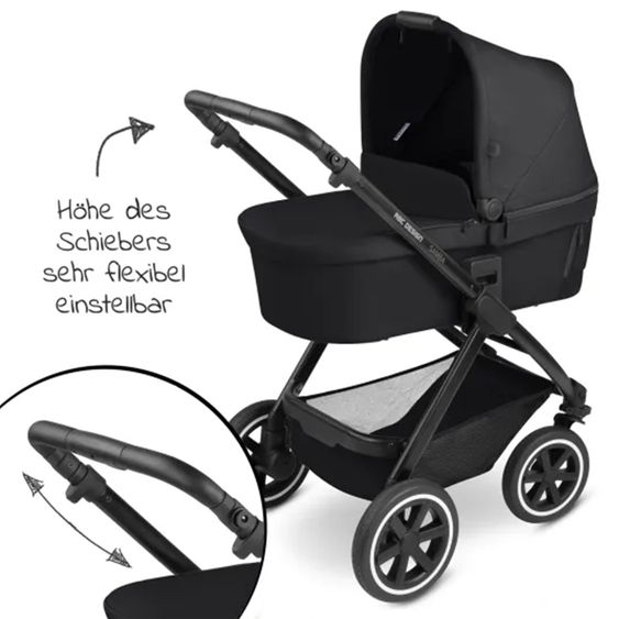 ABC Design Set passeggino Samba 3in1 - include navicella, seggiolino Tulip, seggiolino sportivo e pacchetto accessori XXL - Ink