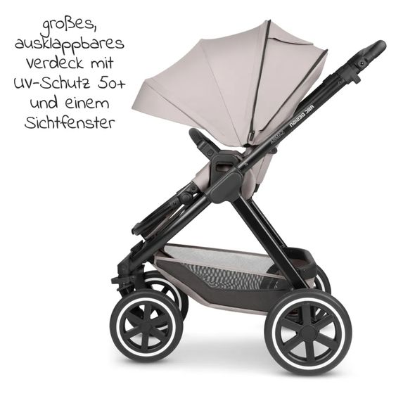 ABC Design 3in1 Kinderwagen-Set Samba - inkl. Babywanne, Autositz Tulip, Sportsitz und XXL Zubehörpaket - Powder