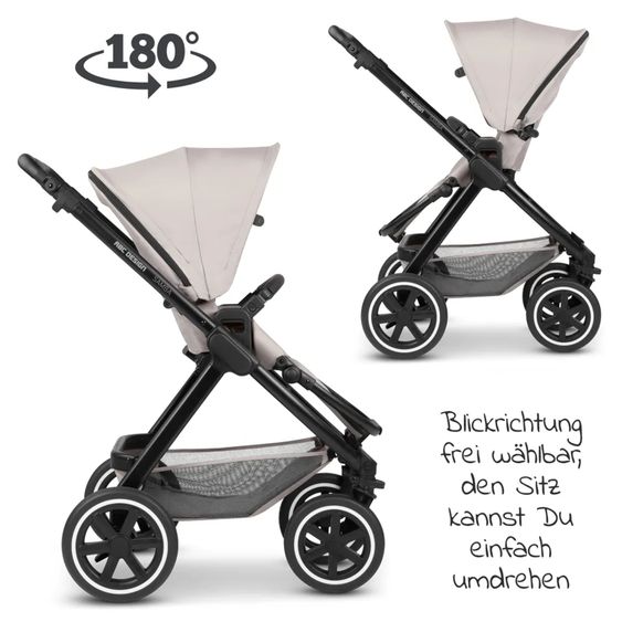 ABC Design 3in1 Kinderwagen-Set Samba - inkl. Babywanne, Autositz Tulip, Sportsitz und XXL Zubehörpaket - Powder