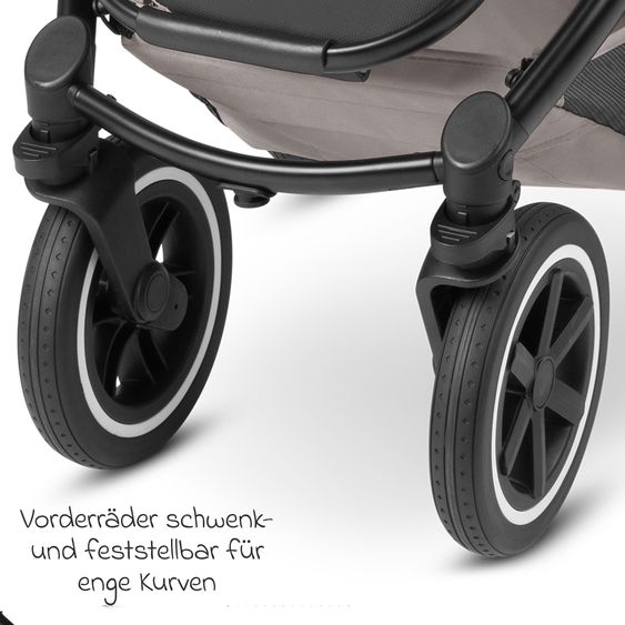 ABC Design 3in1 Kinderwagen-Set Samba - inkl. Babywanne, Autositz Tulip, Sportsitz und XXL Zubehörpaket - Powder