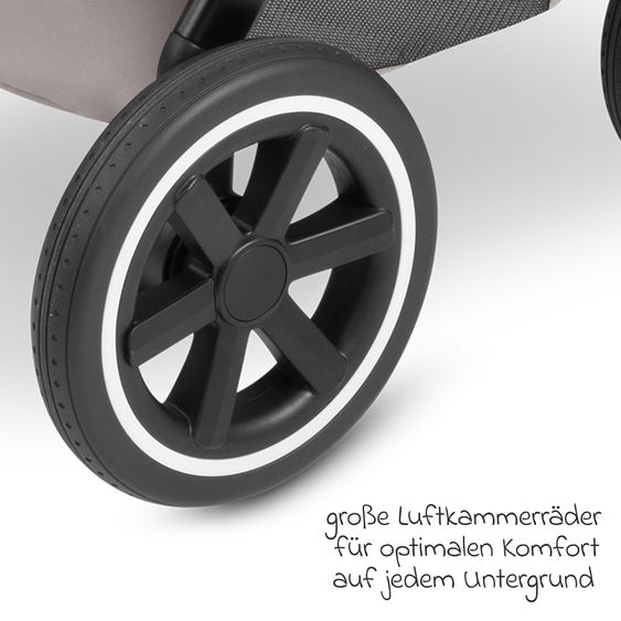 ABC Design 3in1 Kinderwagen-Set Samba - inkl. Babywanne, Autositz Tulip, Sportsitz und XXL Zubehörpaket - Powder