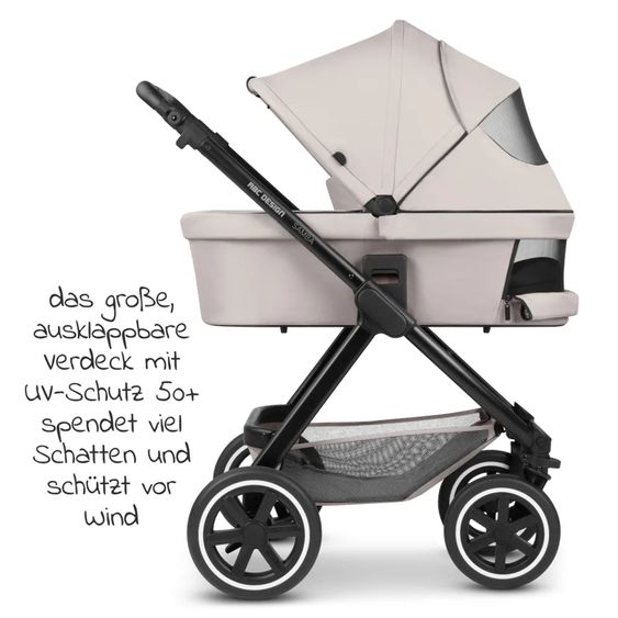 ABC Design 3in1 Kinderwagen-Set Samba - inkl. Babywanne, Autositz Tulip, Sportsitz und XXL Zubehörpaket - Powder