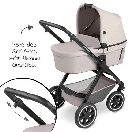 ABC Design 3in1 Kinderwagen-Set Samba - inkl. Babywanne, Autositz Tulip, Sportsitz und XXL Zubehörpaket - Powder