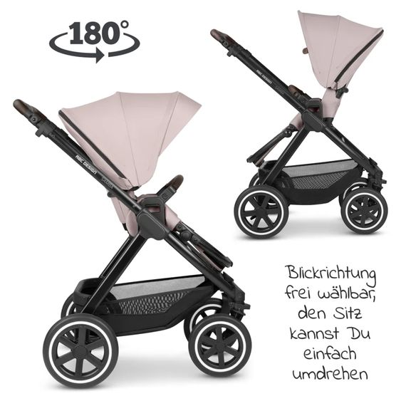 ABC Design Set passeggino Samba 3in1 - include navicella, seggiolino Tulip, seggiolino sportivo e pacchetto accessori XXL - Pure Edition - Berry