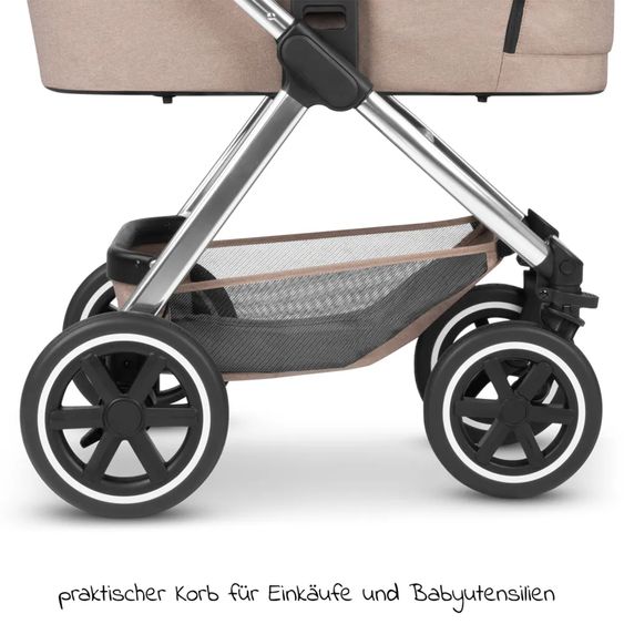 ABC Design 3in1 Kinderwagen-Set Samba - inkl. Babywanne, Autositz Tulip, Sportsitz und XXL Zubehörpaket - Pure Edition - Grain