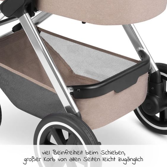 ABC Design 3in1 Kinderwagen-Set Samba - inkl. Babywanne, Autositz Tulip, Sportsitz und XXL Zubehörpaket - Pure Edition - Grain
