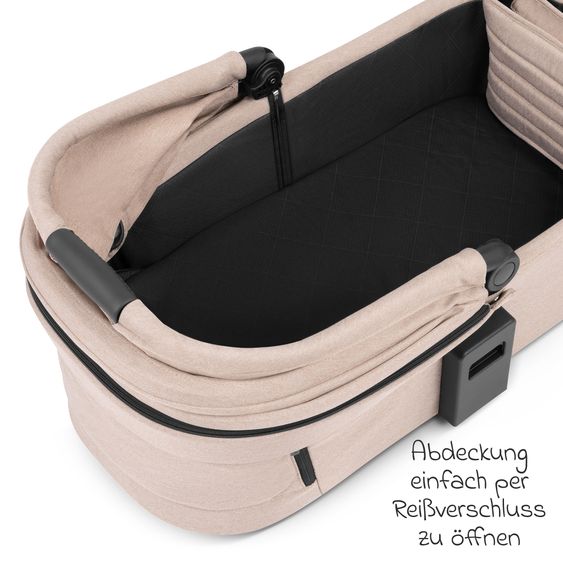 ABC Design 3in1 Kinderwagen-Set Samba - inkl. Babywanne, Autositz Tulip, Sportsitz und XXL Zubehörpaket - Pure Edition - Grain