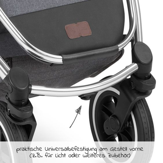 ABC Design 3in1 Kinderwagen-Set Samba - inkl. Babywanne, Autositz Tulip, Sportsitz und Zubehörpaket - Diamond Edition - Asphalt