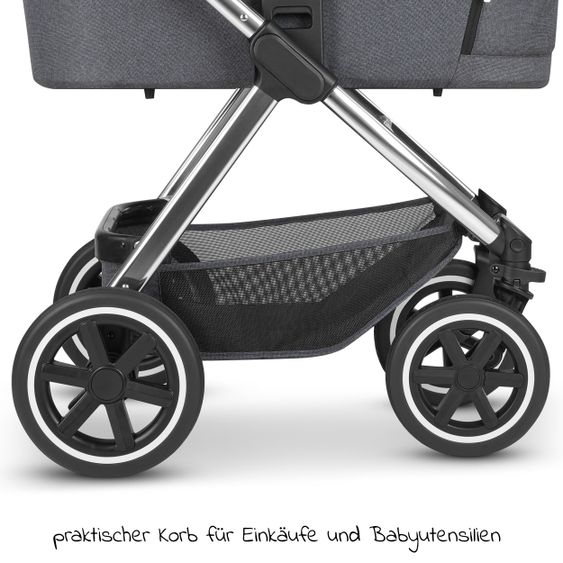 ABC Design 3in1 Kinderwagen-Set Samba - inkl. Babywanne, Autositz Tulip, Sportsitz und Zubehörpaket - Diamond Edition - Asphalt
