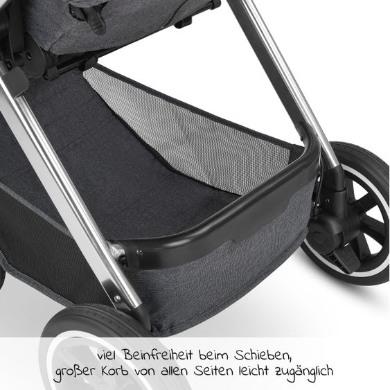 ABC Design 3in1 Kinderwagen-Set Samba - inkl. Babywanne, Autositz Tulip, Sportsitz und Zubehörpaket - Diamond Edition - Asphalt