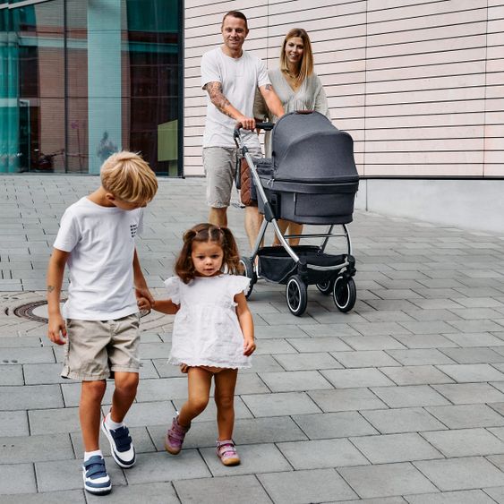 ABC Design 3in1 Kinderwagen-Set Samba - inkl. Babywanne, Autositz Tulip, Sportsitz und Zubehörpaket - Diamond Edition - Asphalt
