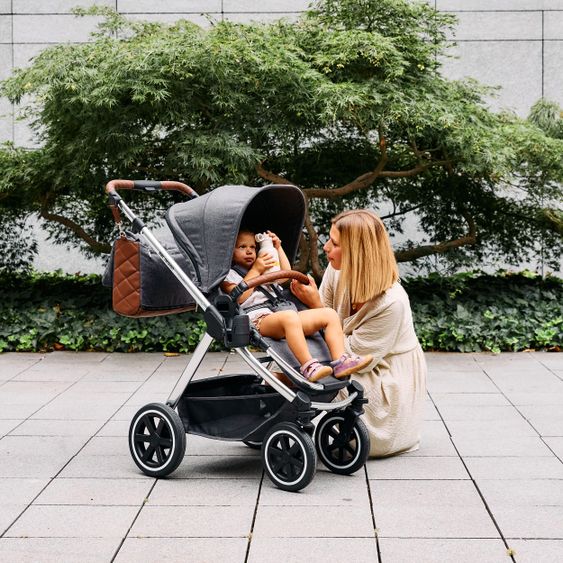 ABC Design 3in1 Kinderwagen-Set Samba - inkl. Babywanne, Autositz Tulip, Sportsitz und Zubehörpaket - Diamond Edition - Asphalt