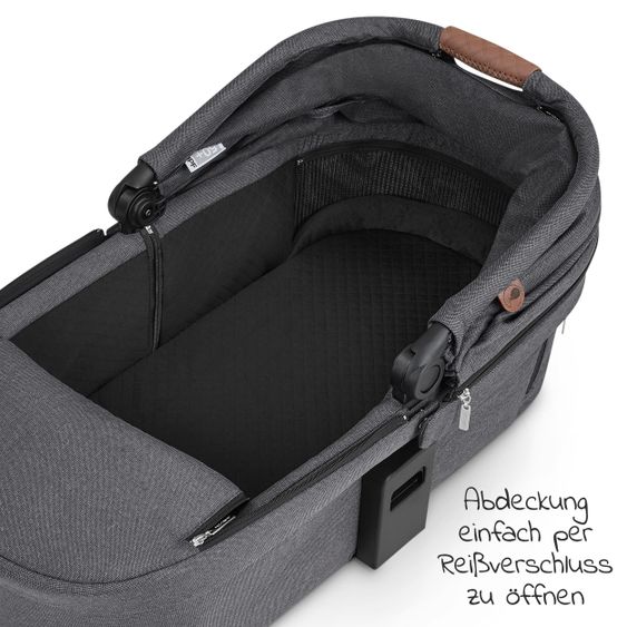 ABC Design 3in1 Kinderwagen-Set Samba - inkl. Babywanne, Autositz Tulip, Sportsitz und Zubehörpaket - Diamond Edition - Asphalt