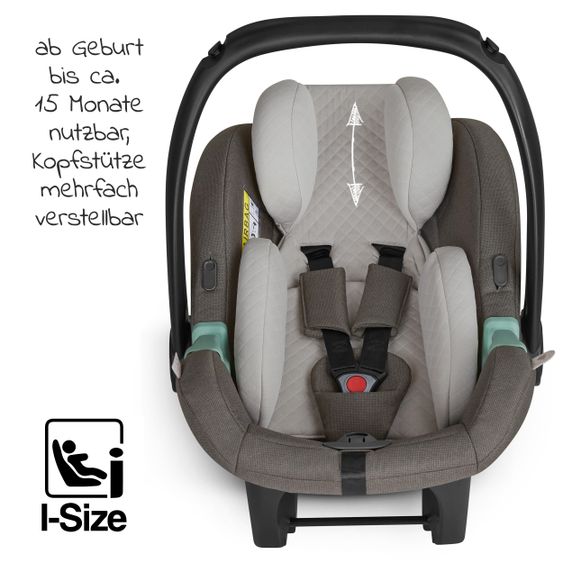 ABC Design 3in1 Kinderwagen-Set Samba - inkl. Babywanne, Autositz Tulip, Sportsitz und Zubehörpaket - Diamond Edition - Herb
