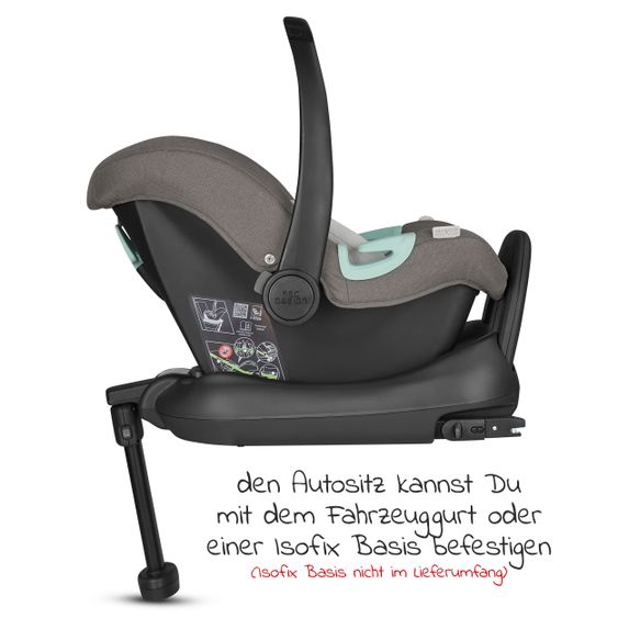ABC Design 3in1 Kinderwagen-Set Samba - inkl. Babywanne, Autositz Tulip, Sportsitz und Zubehörpaket - Diamond Edition - Herb