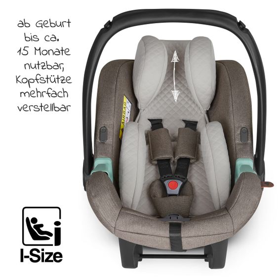 ABC Design 3in1 Kinderwagen-Set Samba - inkl. Babywanne, Autositz Tulip, Sportsitz und Zubehörpaket - Pure Edition - Nature