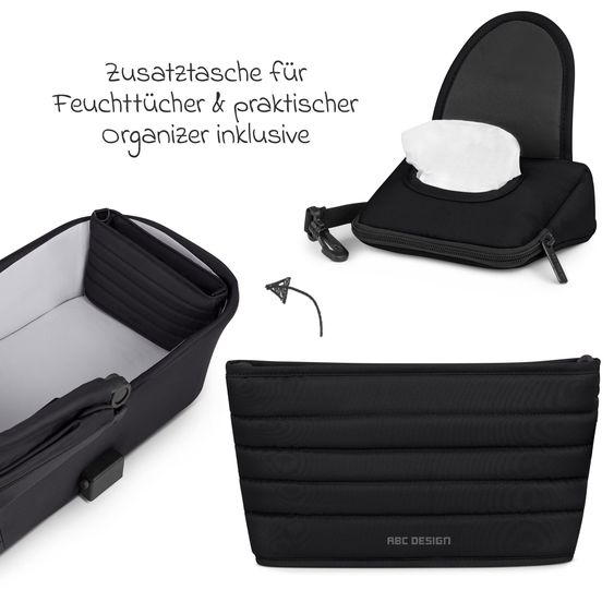 ABC Design 3in1 Kinderwagen-Set Samba inkl. Babywanne, Babyschale Tulip Graphite, Sportsitz & XXL Zubehörpaket - Pine