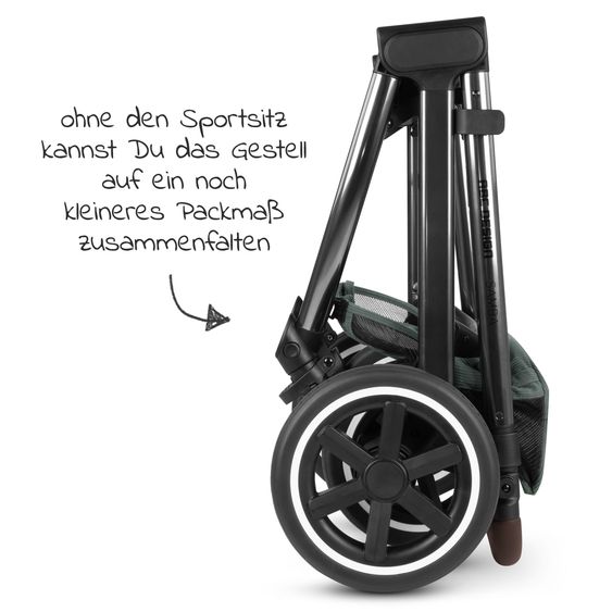 ABC Design 3in1 Kinderwagen-Set Samba inkl. Babywanne, Babyschale Tulip, Sportsitz & XXL Zubehörpaket - Aloe