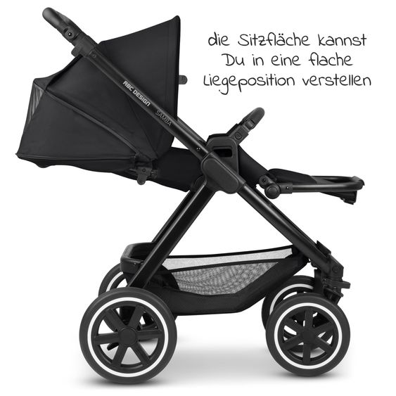 ABC Design 3in1 Kinderwagen-Set Samba inkl. Babywanne, Babyschale Tulip, Sportsitz & XXL Zubehörpaket - Ink