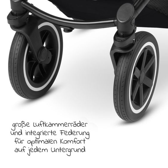 ABC Design 3in1 Kinderwagen-Set Samba inkl. Babywanne, Babyschale Tulip, Sportsitz & XXL Zubehörpaket - Ink