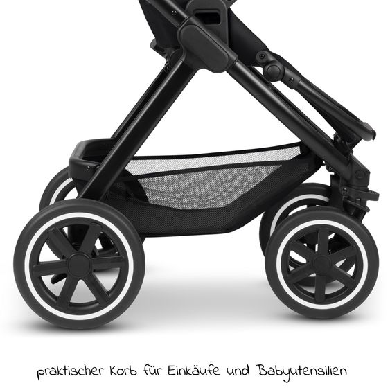 ABC Design 3in1 Kinderwagen-Set Samba inkl. Babywanne, Babyschale Tulip, Sportsitz & XXL Zubehörpaket - Ink