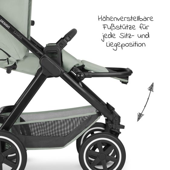 ABC Design 3in1 Kinderwagen-Set Samba inkl. Babywanne, Babyschale Tulip, Sportsitz & XXL Zubehörpaket - Pine