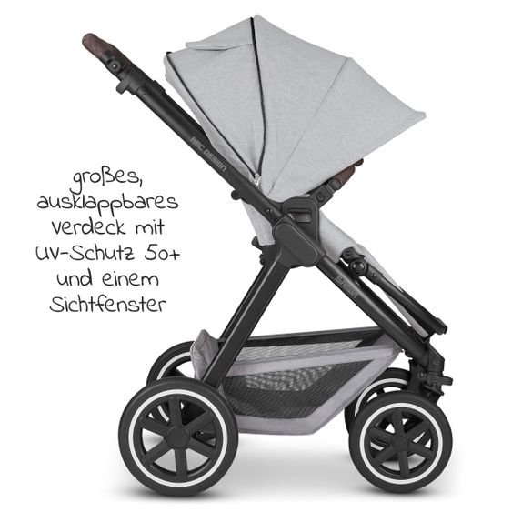 ABC Design 3in1 Kinderwagen-Set Samba - inkl. Babywanne, Sportsitz, Babyschale Tulip und Adapter - Fashion Edition - Mineral