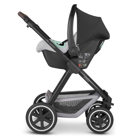 ABC Design 3in1 Kinderwagen-Set Samba - inkl. Babywanne, Sportsitz, Babyschale Tulip und Adapter - Fashion Edition - Mineral