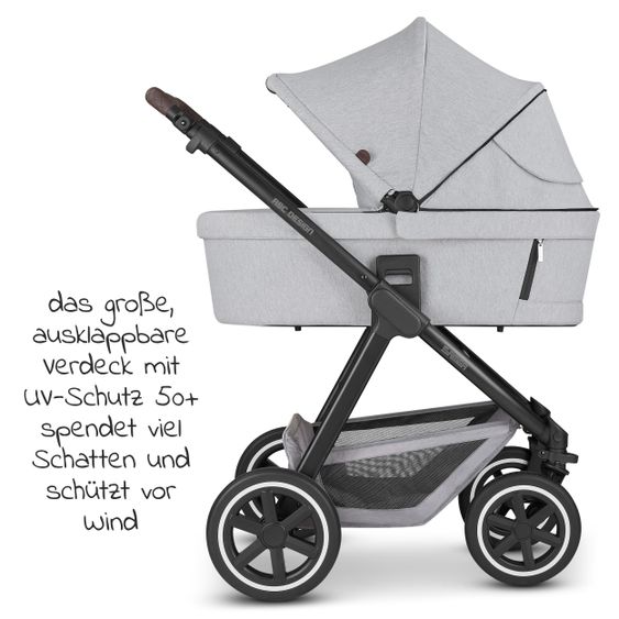 ABC Design 3in1 Kinderwagen-Set Samba - inkl. Babywanne, Sportsitz, Babyschale Tulip und Adapter - Fashion Edition - Mineral