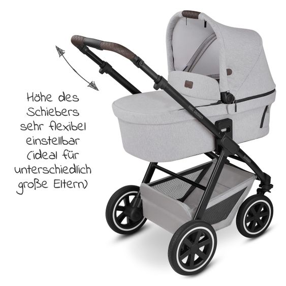 ABC Design 3in1 Kinderwagen-Set Samba - inkl. Babywanne, Sportsitz, Babyschale Tulip und Adapter - Fashion Edition - Mineral