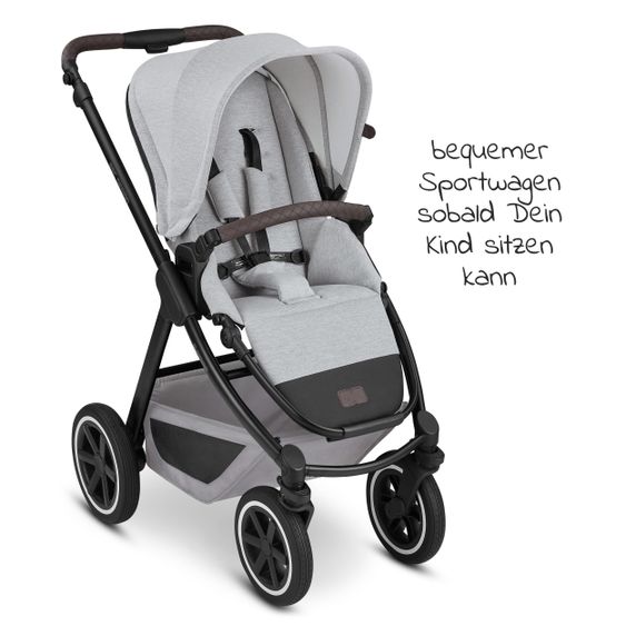 ABC Design 3in1 Kinderwagen-Set Samba - inkl. Babywanne, Sportsitz, Babyschale Tulip und Adapter - Fashion Edition - Mineral