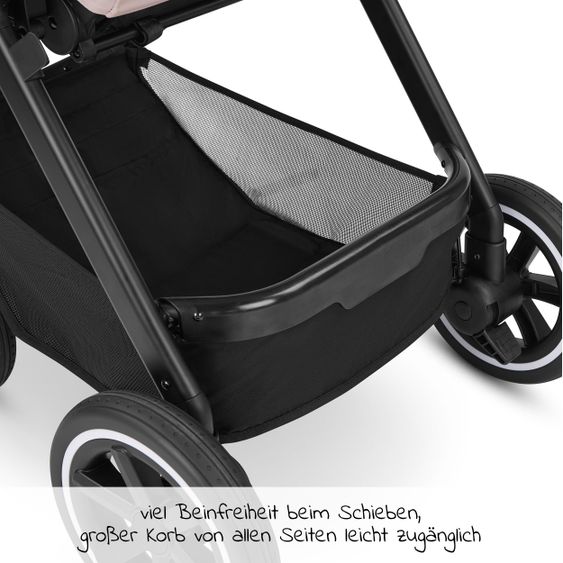 ABC Design 3in1 Kinderwagen-Set Samba Starter Set inkl. Autositz Tulip und XXL Zubehörpaket - Pure Edition - Berry