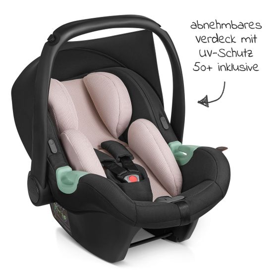ABC Design 3in1 Kinderwagen-Set Samba Starter Set inkl. Autositz Tulip und XXL Zubehörpaket - Pure Edition - Berry