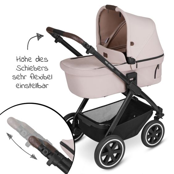 ABC Design 3in1 Kinderwagen-Set Samba Starter Set inkl. Autositz Tulip und XXL Zubehörpaket - Pure Edition - Berry