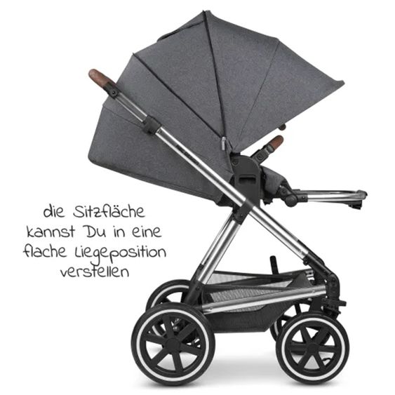 ABC Design 3in1 Kinderwagen-Set Vicon 4 Air - inkl. Babywanne, Autositz Tulip, Sportsitz und XXL Zubehörpaket - Asphalt