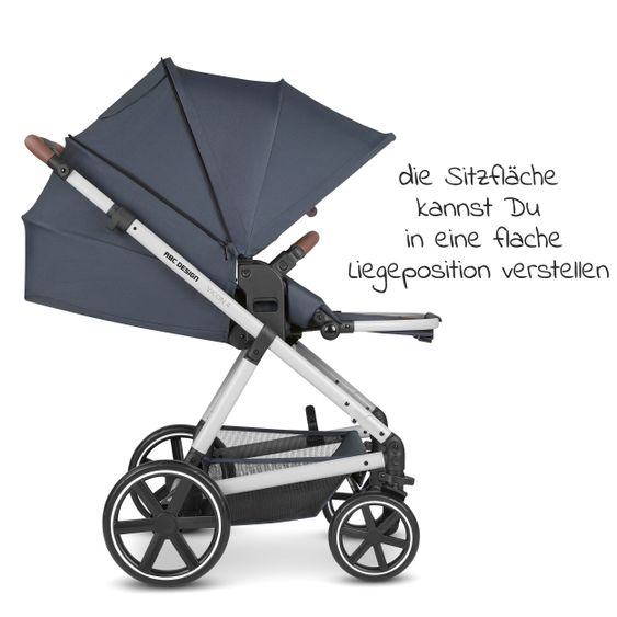 ABC Design Set passeggino 3in1 Vicon 4 - incluso navicella, seggiolino auto Tulip, seggiolino sportivo e pacchetto accessori - Classic Edition - Lago