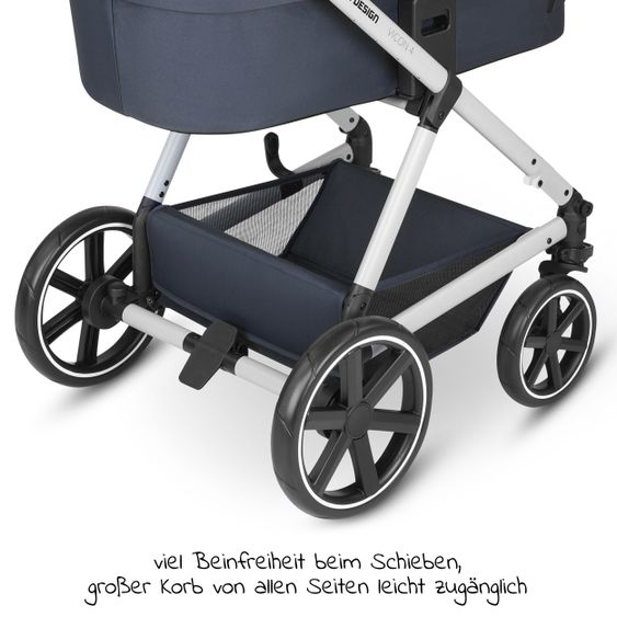 ABC Design Set passeggino 3in1 Vicon 4 - incluso navicella, seggiolino auto Tulip, seggiolino sportivo e pacchetto accessori - Classic Edition - Lago