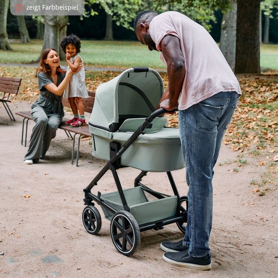 ABC Design Set passeggino 3in1 Vicon 4 - incluso navicella, seggiolino auto Tulip, seggiolino sportivo e pacchetto accessori - Classic Edition - Lago