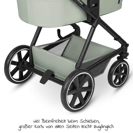 ABC Design 3in1 Kinderwagen-Set Vicon 4 - inkl. Babywanne, Autositz Tulip, Sportsitz und Zubehörpaket - Classic Edition - Pine