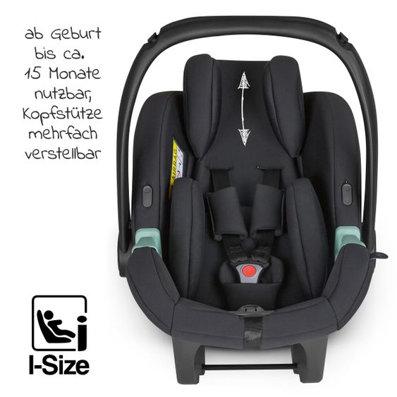 ABC Design Set passeggino 3in1 Vicon 4 - incluso navicella, seggiolino auto Tulip, seggiolino sportivo e pacchetto accessori - Classic Edition - Reed
