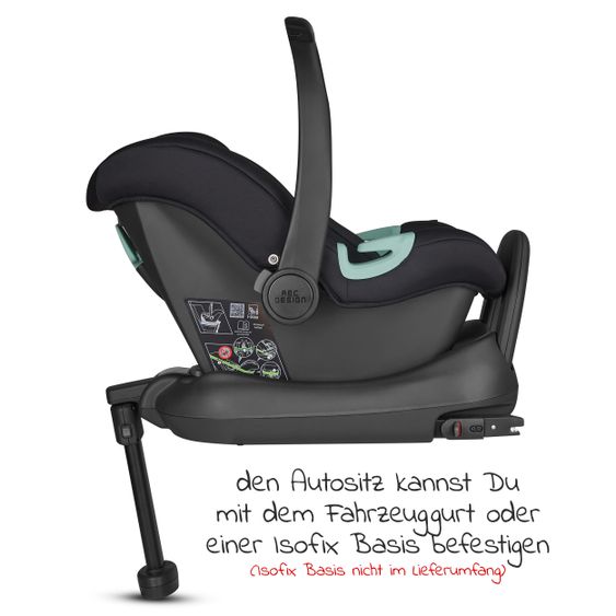 ABC Design Set passeggino 3in1 Vicon 4 - incluso navicella, seggiolino auto Tulip, seggiolino sportivo e pacchetto accessori - Classic Edition - Reed