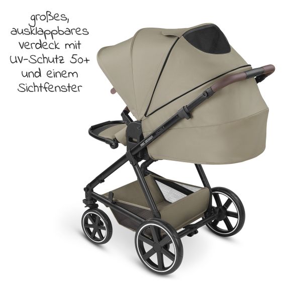ABC Design Set passeggino 3in1 Vicon 4 - incluso navicella, seggiolino auto Tulip, seggiolino sportivo e pacchetto accessori - Classic Edition - Reed