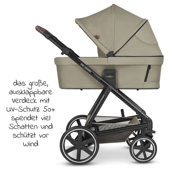 ABC Design Set passeggino 3in1 Vicon 4 - incluso navicella, seggiolino auto Tulip, seggiolino sportivo e pacchetto accessori - Classic Edition - Reed