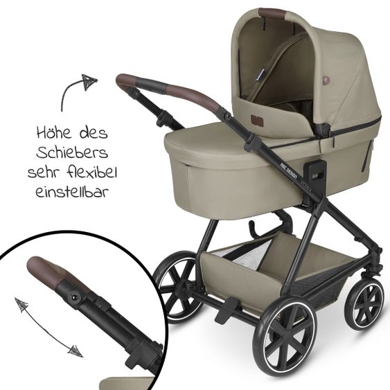 ABC Design Set passeggino 3in1 Vicon 4 - incluso navicella, seggiolino auto Tulip, seggiolino sportivo e pacchetto accessori - Classic Edition - Reed