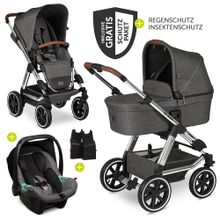 3in1 stroller set Viper 4 - Diamond Edition - incl. infant carrier Tulip & XXL accessory pack - Asphalt