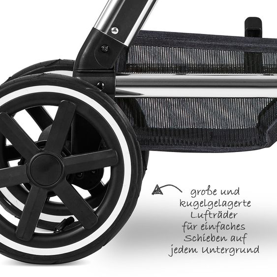 ABC Design 3in1 Kinderwagen-Set Viper 4 - Diamond Edition - inkl. Babyschale Tulip & XXL Zubehörpaket - Asphalt