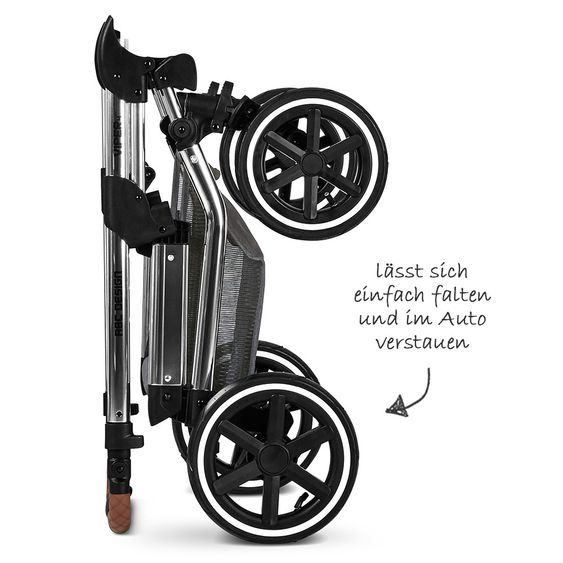 ABC Design 3in1 Kinderwagen-Set Viper 4 - Diamond Edition - inkl. Babyschale Tulip & XXL Zubehörpaket - Asphalt