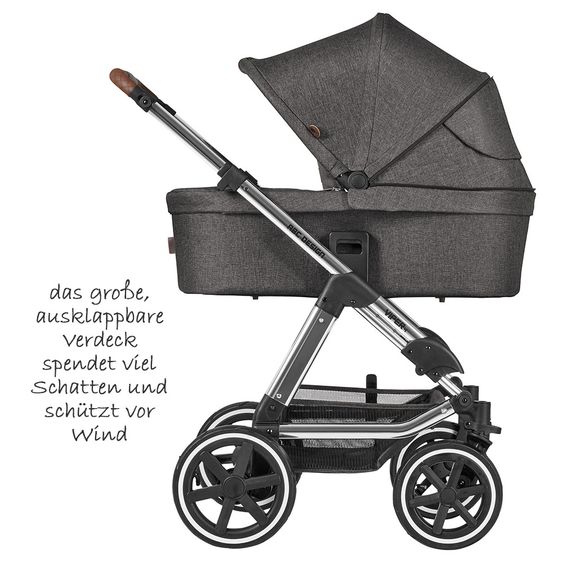 ABC Design 3in1 Kinderwagen-Set Viper 4 - Diamond Edition - inkl. Babyschale Tulip & XXL Zubehörpaket - Asphalt